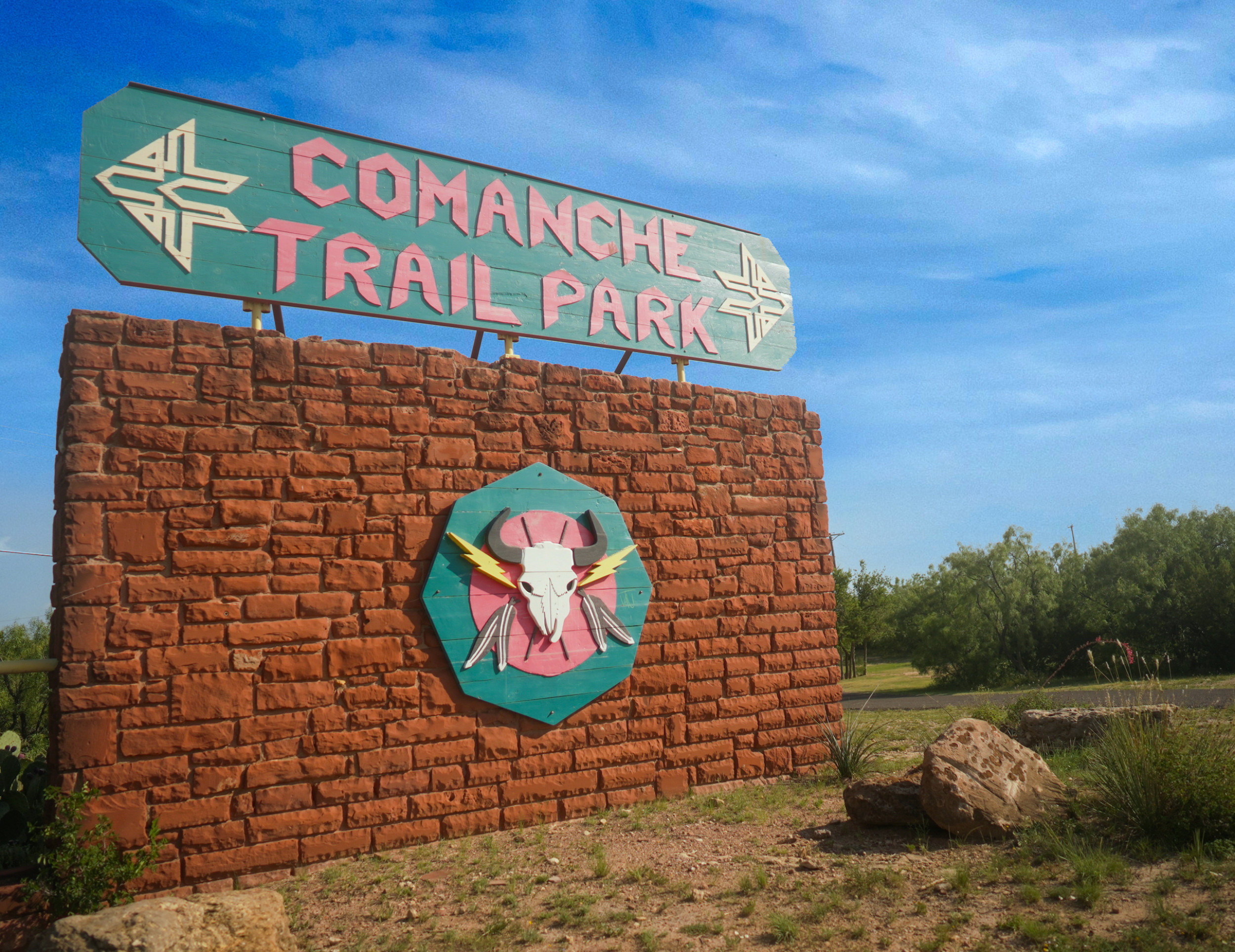Comanche Trail Park sign